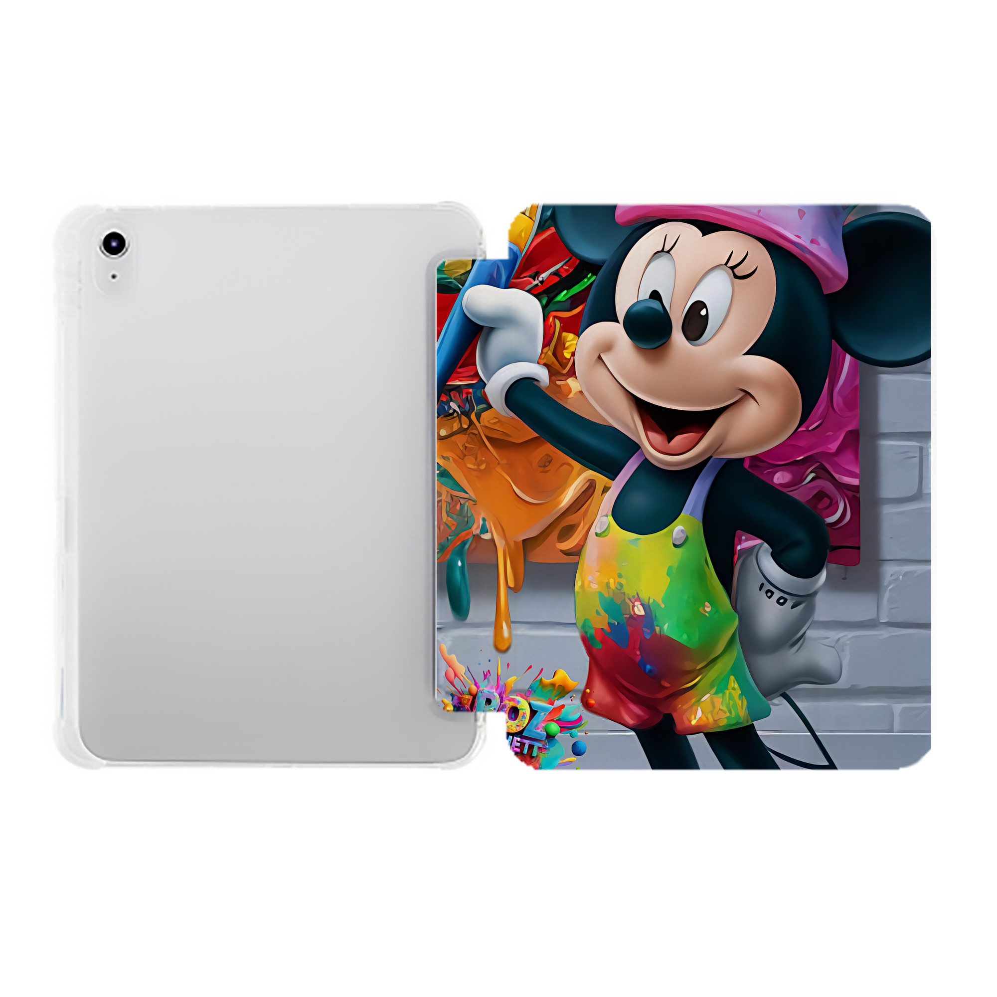 （画像用） ミッキーマウス Mickey Mouse IPad ケース ペン収納付き 三つ折りスタンド PUレザー×シリコン 対応機種9.5/10.5/10.9インチ